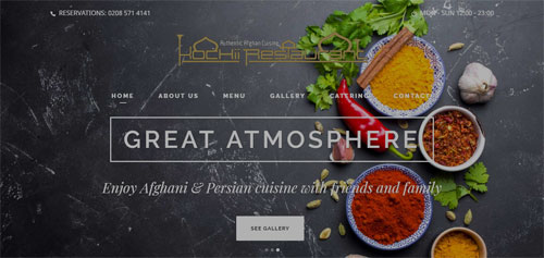 Kochii Restaurant home page
